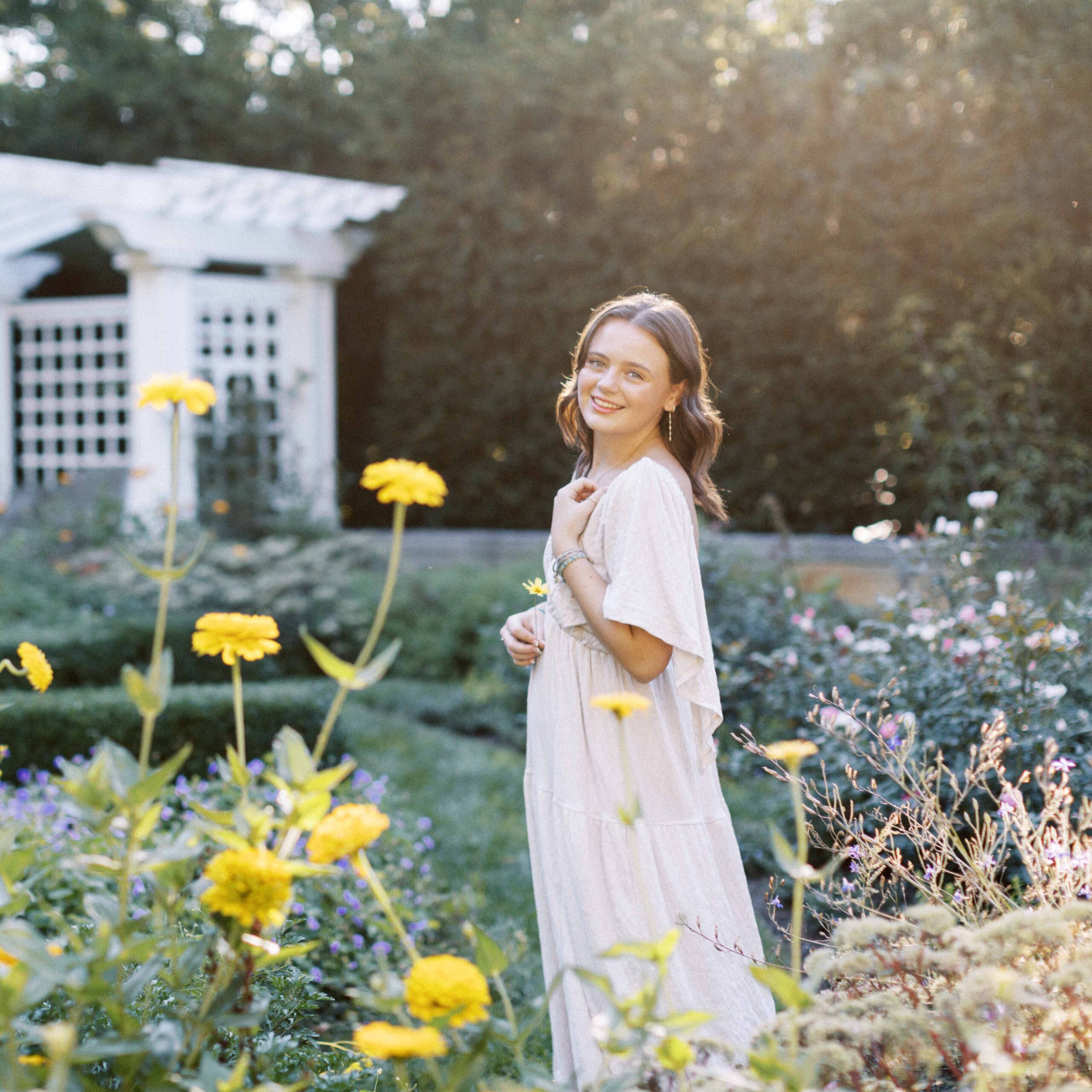 Brenna | Newfields Garden Senior Photographer